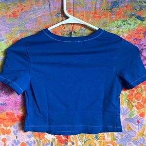 Skims cobalt super crop tee